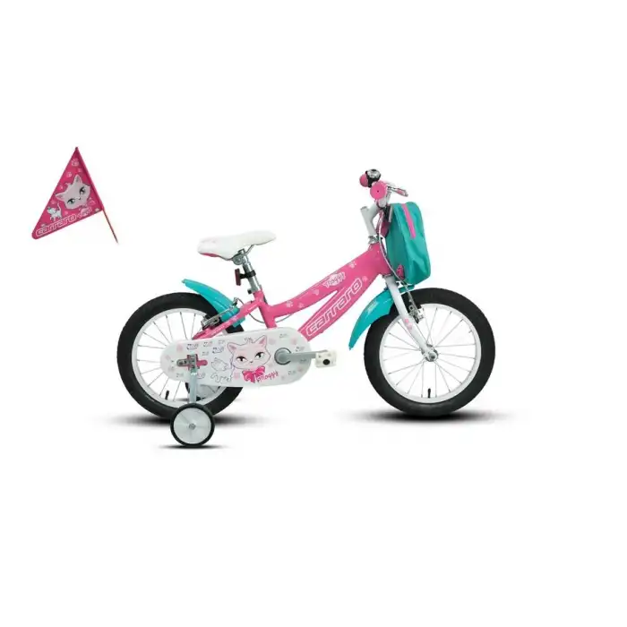 CARRARO MOGGY KIZ ÇOCUK BİSİKLETİ 220H V 16 JANT PEMBE BEYAZ TURKUAZ