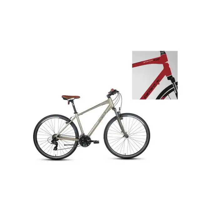 CARRARO SPORTIVE 220 ERKEK ŞEHİR BİSİKLETİ 406H V 28 JANT 21 VİTES MAT KROM KIRMIZI SİYAH BEYAZ