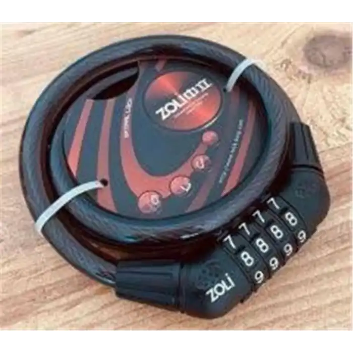 FORTE GT ZOLİ BİSİKLET KİLİT SPİRAL HALAT 12X1000 ŞİFRELİ SİYAH XBYC4522