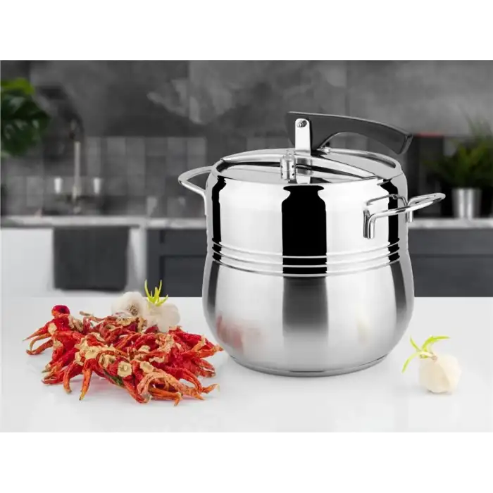 LİNES PREMİUM SİLVER ÇELİK DÜDÜKLÜ TENCERE METAL KULP 6 LT K.701509