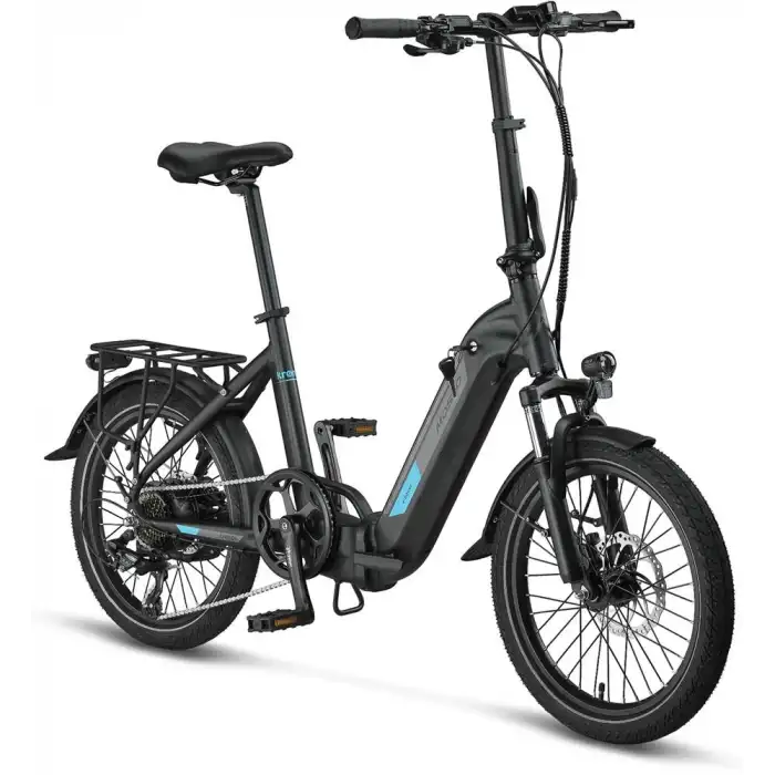 MOSSO KRONOS ELEKTRİKLİ KATLANIR BİSİKLET 390H HYD 20 JANT 7 VİTES MAT SİYAH MAVİ