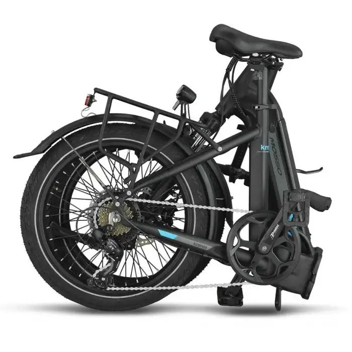 MOSSO KRONOS ELEKTRİKLİ KATLANIR BİSİKLET 390H HYD 20 JANT 7 VİTES MAT SİYAH MAVİ