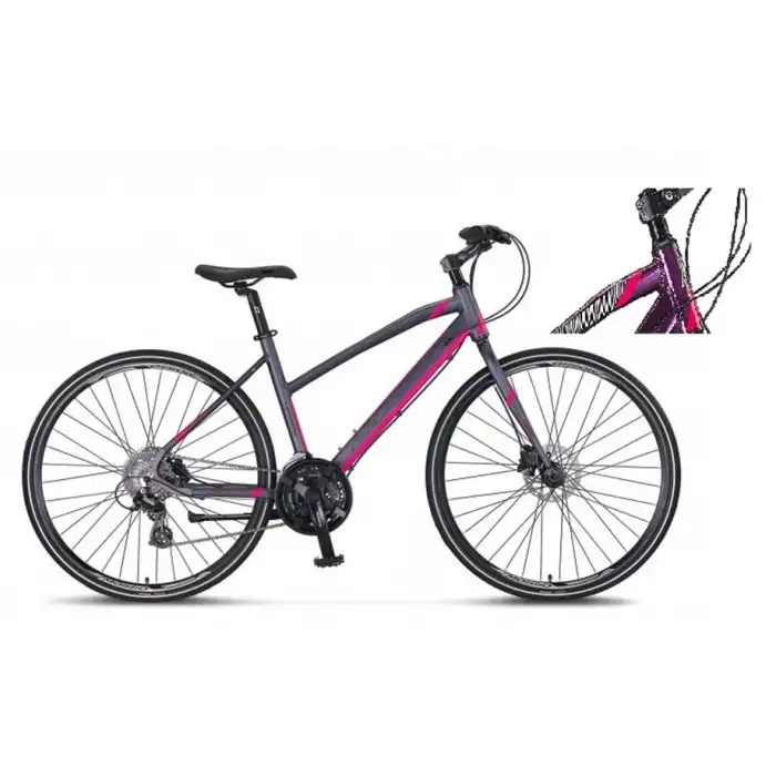 MOSSO LEGARDA-2321-LDM-H KADIN ŞEHİR BİSİKLETİ 410H 28 JANT 21 VİTES MÜRDÜM PEMBE