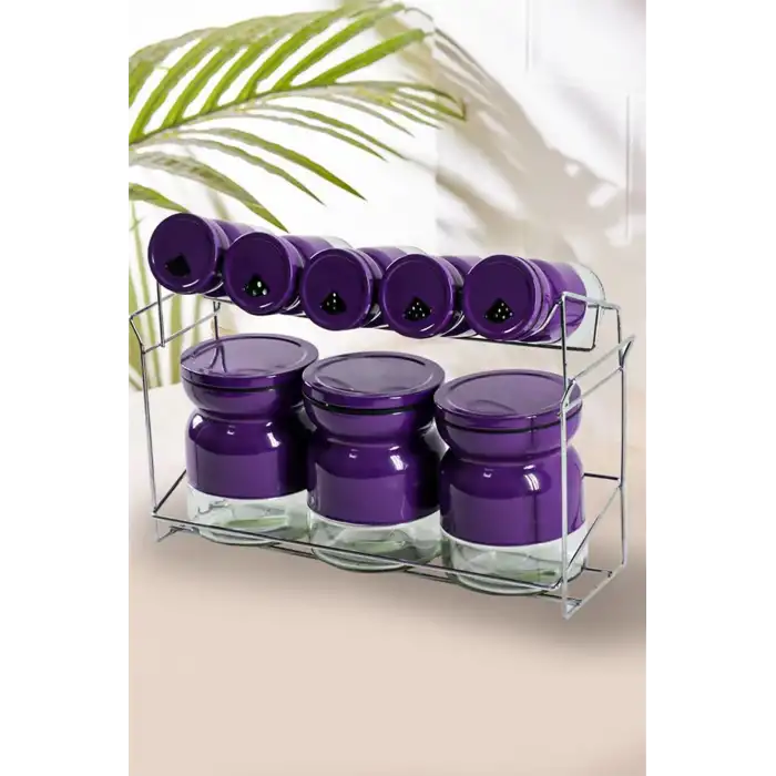 PEROTTİ SUN PURPLE 8 Lİ CAM BAHARATLIK  MOR 12290