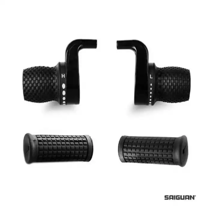 SAIGUAN BİSİKLET VİTES KOLU SET KDSG-02A 3X7Lİ NO INDX AMBALAJSIZ SİYAH VTS-126