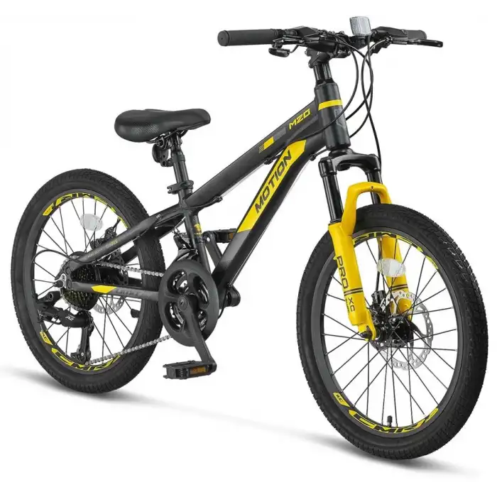 ÜMİT 2078 M-2D MOTION ERKEK ÇOCUK BİSİKLETİ 254H V 20 JANT 21 VİTES SİYAH SARI