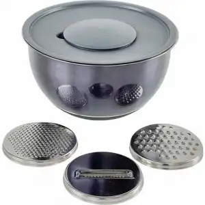 AROW DARIA PASLANMAZ ÇELİK RENDELİ KAPAKLI KARIŞTIRMA KABI 26 CM GRİ DC1.TR-2456