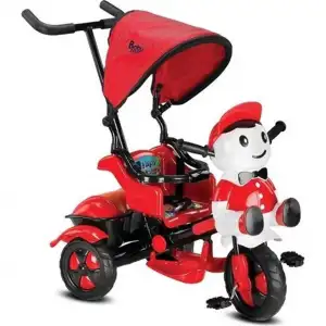 BABYHOPE 125 YUPİ TRIYCLE İTMELİ EBEVEYN KONTROLLÜ BEBEK BİSİKLETİ KIRMIZI SİYAH