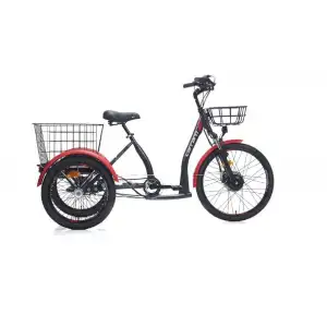 CARRARO E-LINE ePACK 2.1 UNISEX BİSİKLET 410H HD 24 JANT NEX.3 VİTES MAT SİYAH KIRMIZI GRİ