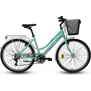 CARRARO LILA KADIN ŞEHİR BİSİKLETİ 440H V 26 JANT 7 VİTES AÇIK YEŞİL BEYAZ LİLA YEŞİL