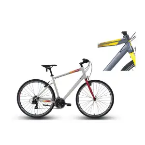 CARRARO SPORTIVE 321 ERKEK ŞEHİR BİSİKLETİ 520H V 28 JANT 21 VİTES MAT ANTRASİT SARI KOYU SARI