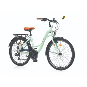 CORELLİ GLOWIE KADIN ŞEHİR BİSİKLETİ 410H V 24 JANT 21 VİTES BEYAZ KAHVE