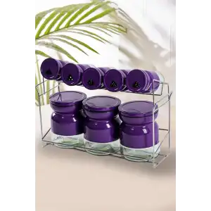 PEROTTİ SUN PURPLE 8 Lİ CAM BAHARATLIK  MOR 12290