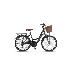 ÜMİT 2610 ALANYA SEPETLİ KADIN ŞEHİR BİSİKLETİ V 26 JANT 21 VİTES SİYAH KAHVERENGİ