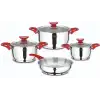 VIVALDI RANA ÇELİK TENCERE SETİ 8 PARÇA KIRMIZI G364