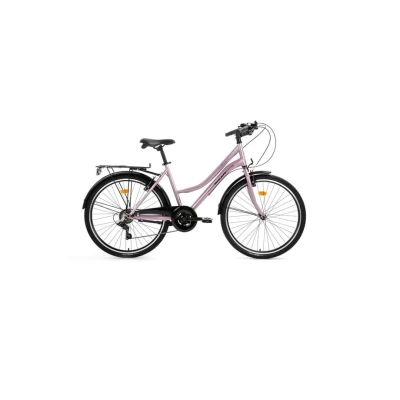 BİSAN SMILE BAYAN ŞEHİR BİSİKLETİ 44CM V 28 JANT 7 VİTES PUDRA PEMBE SİYAH