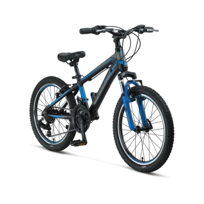 MOSSO WILDFIRE M-20-V ERKEK ÇOCUK BİSİKLETİ 280H 20 JANT 18 VİTES SİYAH MAVİ