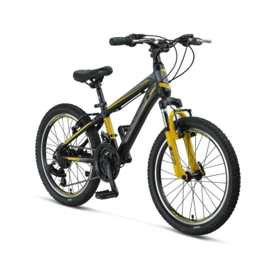 MOSSO WILDFIRE M-20-V ERKEK ÇOCUK BİSİKLETİ 280H 20 JANT 18 VİTES SİYAH SARI