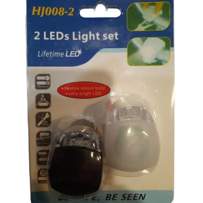 XBYC 6016 HJ008-2 BİSİKLET İKİLİ IŞIK SETİ SİYAH BEYAZ