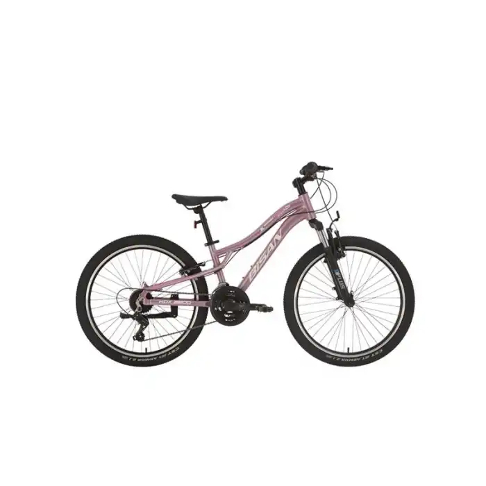 BİSAN KDX 2800-V KADIN DAĞ BİSİKLETİ 30CM V 24 JANT 21 VİTES METALİK PEMBE BEYAZ