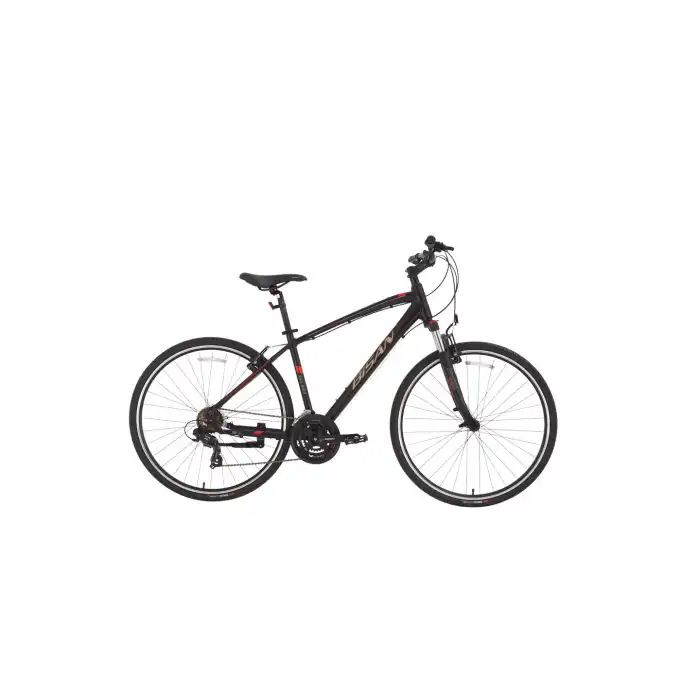 BİSAN TRX 8100 ERKEK ŞEHİR BİSİKLETİ 46CM V 28 JANT 21 VİTES MAT SİYAH KIRMIZI