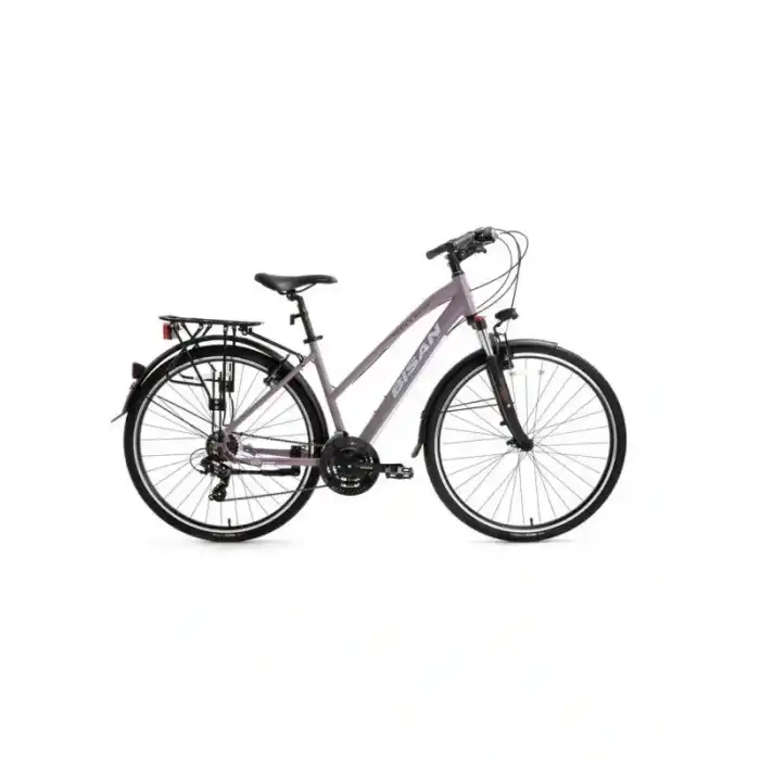 BİSAN TRX 8200 CITY KADIN ŞEHİR BİSİKLETİ 45CM V 28 JANT 21 VİTES MAT MOR BEYAZ MOR