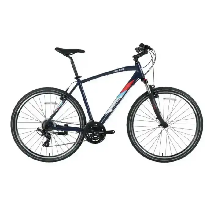 BİSAN TRX 8100 ERKEK ŞEHİR BİSİKLETİ 50CM V 28 JANT 21 VİTES LACİVERT YEŞİL BEYAZ