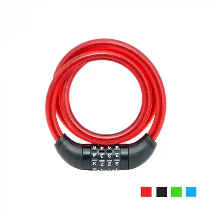 UMT CABLE LOCK KİLİT 12X1000 4 ŞİFRELİ HALAT KLT-241 KIRMIZI