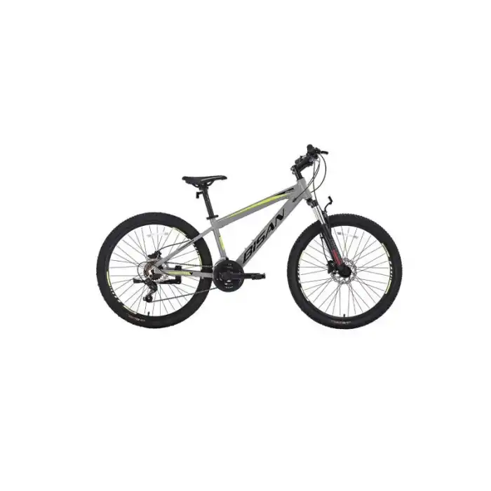 BİSAN COOPER ERKEK DAĞ BİSİKLETİ 30 CM HD 24 JANT 21 VİTES AÇIK GRİ SİYAH SARI