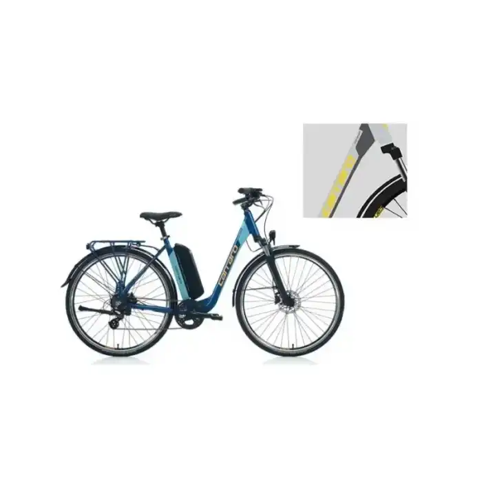 CARRARO E-LINE eCOMFORT 2.1 UNISEX ŞEHİR BİSİKLETİ 470H HD 28 JANT 7 VİTES MAT STORM GRİ ANTRASİT SARI