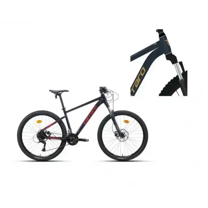 CARRARO CRX 724 ERKEK DAĞ BİSİKLETİ 440H HD 27.5 JANT 24 VİTES PARILTILI LACİVERT BRONZ