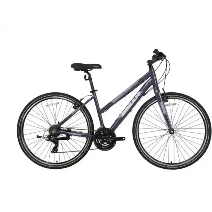 BİSAN GUIDA KADIN ŞEHİR BİSİKLETİ 45CM V 28 JANT 21 VİTES METALİK GRİ MAVİ BEYAZ