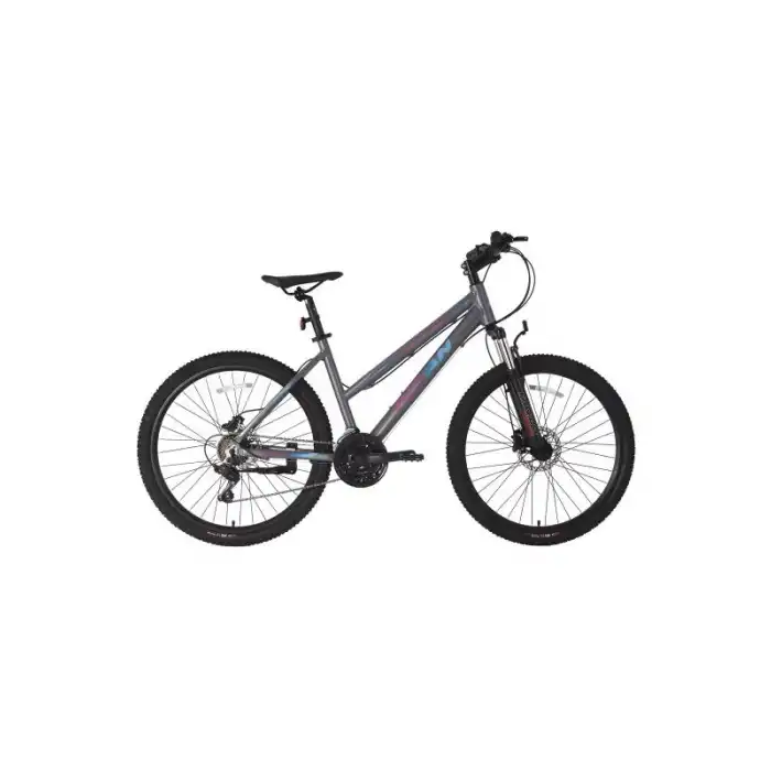 BİSAN ATHENA KADIN DAĞ BİSİKLETİ 43CM HD 26 JANT 21 VİTES METALİK GRİ MAVİ MOR