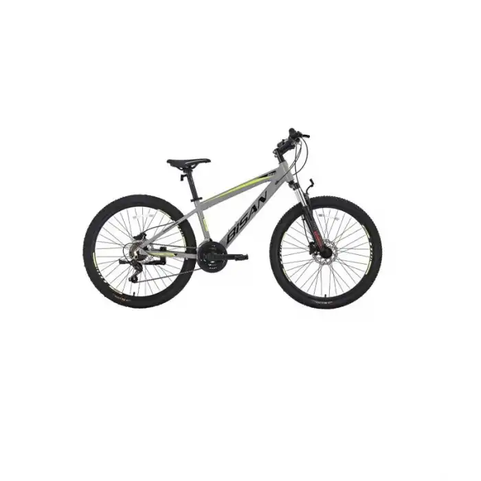 BİSAN COOPER ERKEK DAĞ BİSİKLETİ 30 CM MD 24 JANT 21 VİTES AÇIK GRİ SİYAH SARI