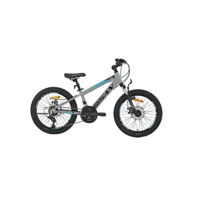 BİSAN COOPER ERKEK DAĞ BİSİKLETİ 30 CM MD 24 JANT 21 VİTES AÇIK METALİK GRİ SİYAH MAVİ