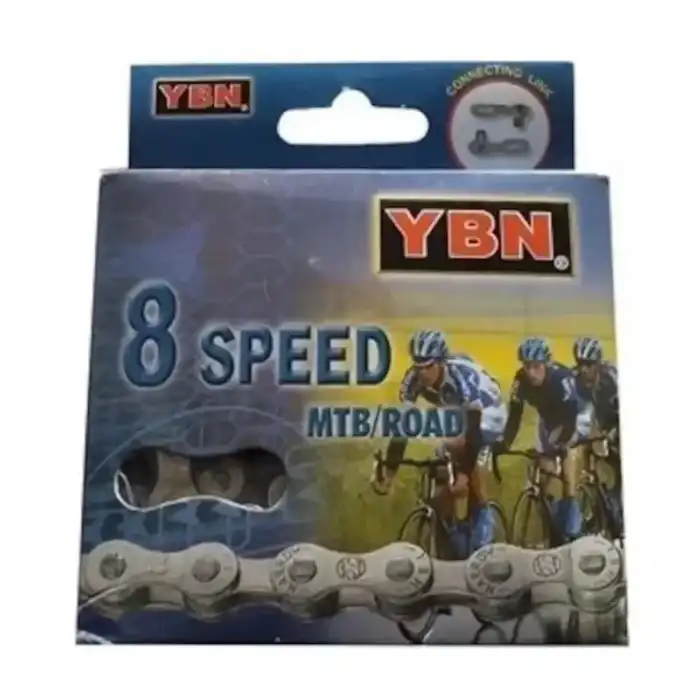 YBN BİSİKLET ZİNCİRİ MTB 7/8 VİTES S52S22 116L SİLVER İNDEX KUTULU