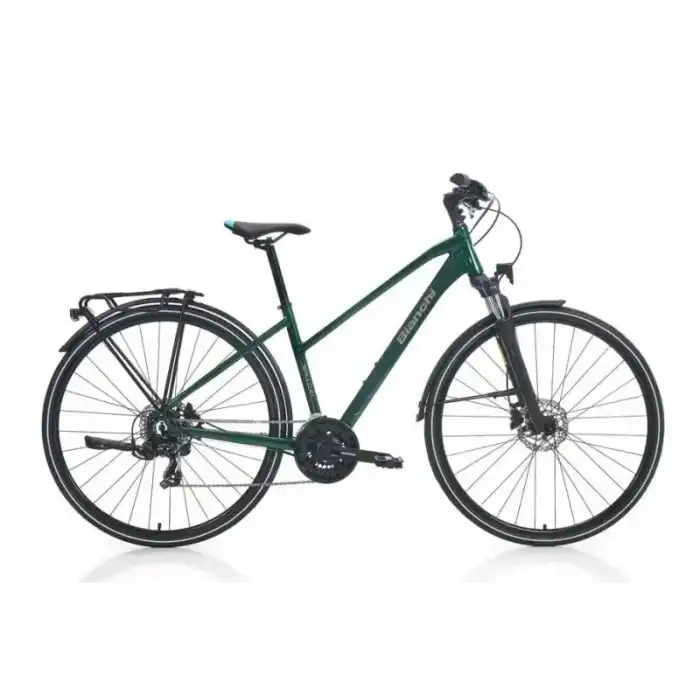 BIANCHI NEWTOURER 21 ST TOURNEY KADIN ŞEHİR BİSİKLETİ 470H HD 28 JANT 21 VİTES KOYU YEŞİL GRİ