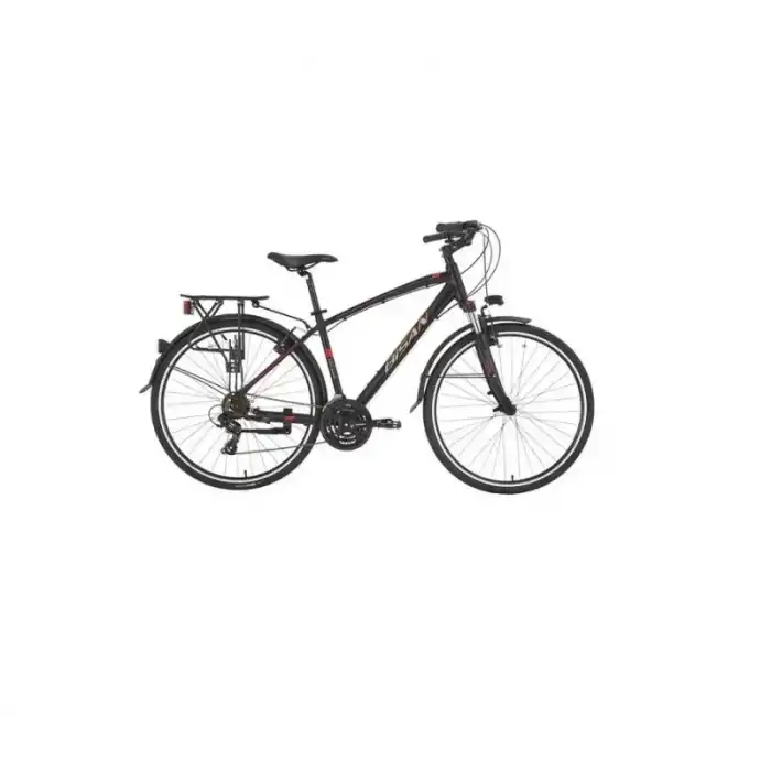 BİSAN TRX 8100 CITY ERKEK ŞEHİR BİSİKLETİ 46CM V 28 JANT 21 VİTES MAT SİYAH KIRMIZI
