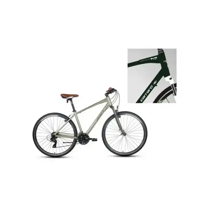 CARRARO SPORTIVE 220 ERKEK ŞEHİR BİSİKLETİ 457H V 28 JANT 21 VİTES MAT KOYU YEŞİL-BEYAZ-YEŞİL