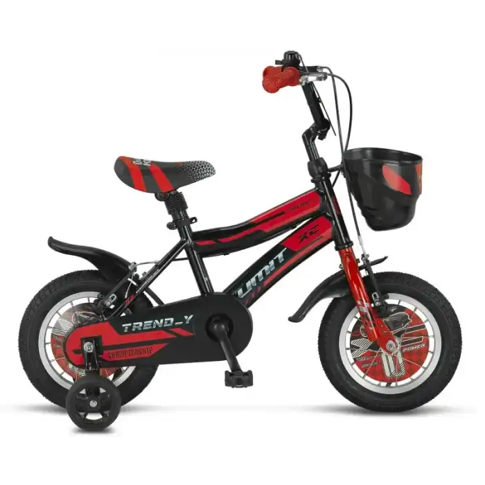 ÜMİT 1202 TREND-Y-BMX-SEPET-V-ERKEK ÇOCUK BİSİKLETİ 12 JANT SİYAH KIRMIZI