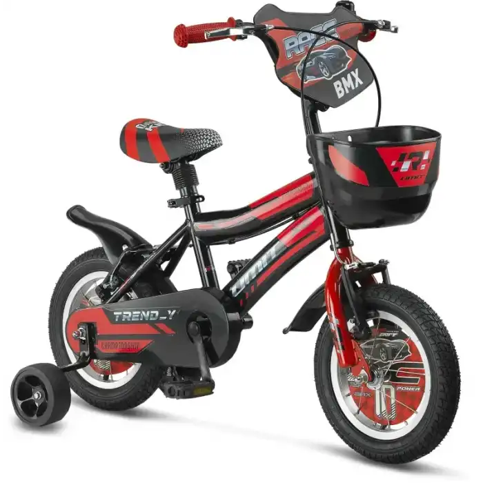 ÜMİT 1202 TREND-Y-BMX-SEPET-V-ERKEK ÇOCUK BİSİKLETİ 12 JANT SİYAH KIRMIZI