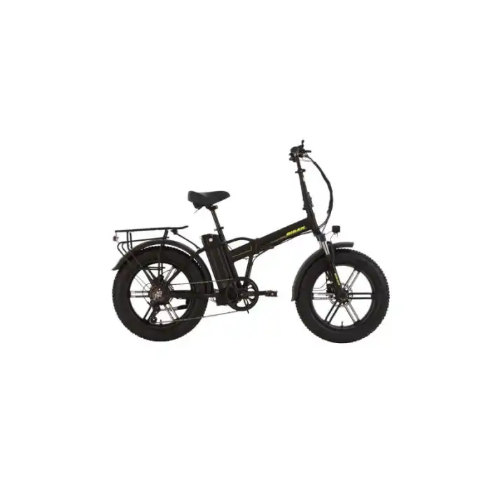 BİSAN E-FOLDİNG GAZ KOLLU F4 ELEKTRİKLİ KATLANIR BİSİKLET 43CM MD 20 JANT 7 VİTES MAT SİYAH SARI