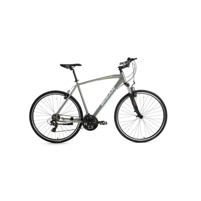 BİSAN TRX 8100 ERKEK ŞEHİR BİSİKLETİ 56CM V 28 JANT 21 VİTES AÇIK METALİK GRİ YEŞİL BEYAZ