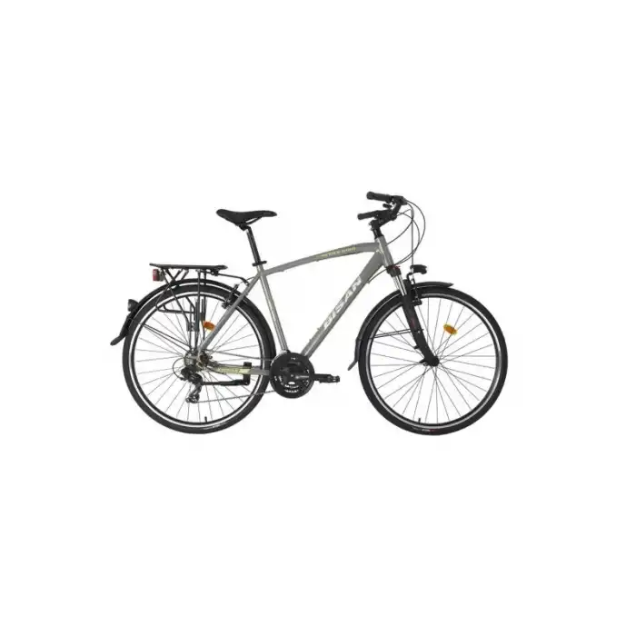 BİSAN TRX 8100 CITY ERKEK ŞEHİR BİSİKLETİ 56CM V 28 JANT 21 VİTES AÇIK METALİK GRİ YEŞİL BEYAZ