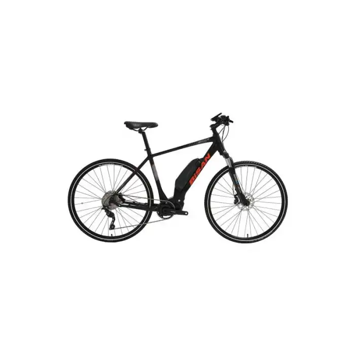 BİSAN E-TREKKING ELEKTRİKLİ ERKEK ŞEHİR BİSİKLETİ 53CM HD 28 JANT 10 VİTES MAT SİYAH KIRMIZI