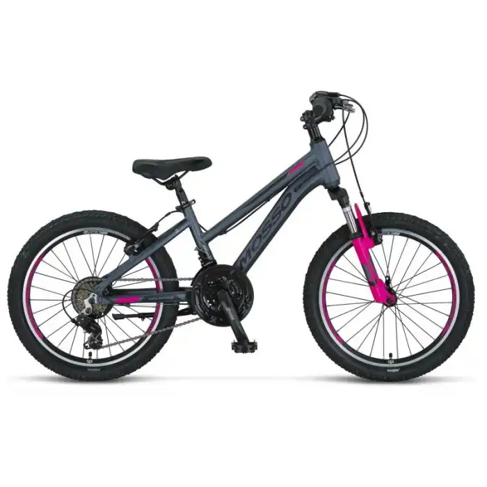 MOSSO WILDFIRE L-20-V KIZ ÇOCUK BİSİKLETİ 280H 20 JANT 18 VİTES ANTRASİT PEMBE