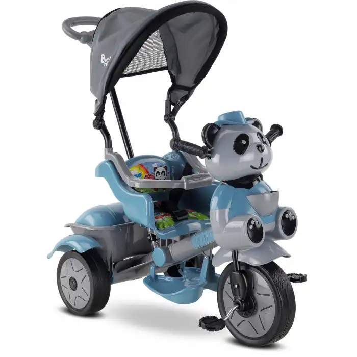 BABYHOPE 127 LITTLE PANDA ÜÇ TEKER KONTROLLÜ BEBEK BİSİKLETİ PETROL MAVİSİ