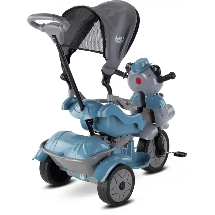BABYHOPE 127 LITTLE PANDA ÜÇ TEKER KONTROLLÜ BEBEK BİSİKLETİ PETROL MAVİSİ