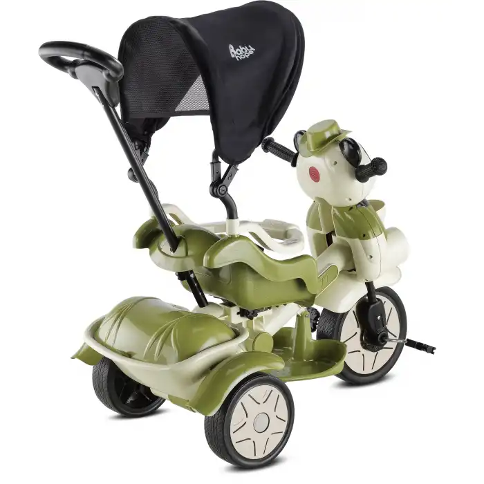 BABYHOPE 127 LITTLE PANDA ÜÇ TEKER KONTROLLÜ BEBEK BİSİKLETİ YEŞİL BEJ