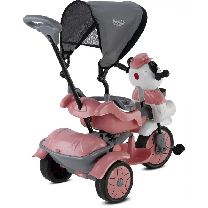 BABYHOPE 127 LITTLE PANDA ÜÇ TEKER KONTROLLÜ BEBEK BİSİKLETİ PASTEL PEMBE